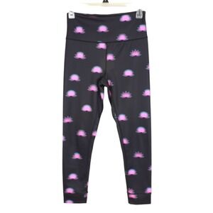 Free People Movement Small High Rise Leggings Black‎ Pink Lotus Floral